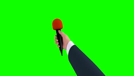 reporter with microphone, 3d animation, green screen