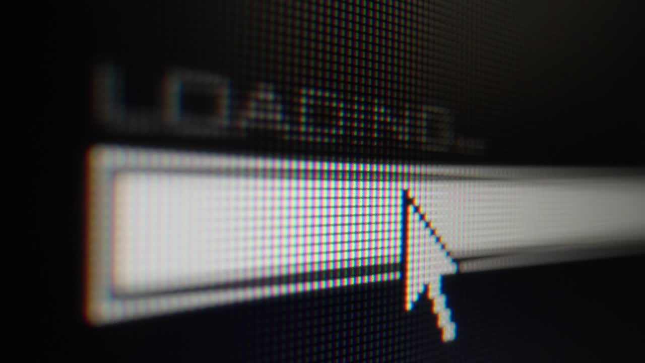 barra de carga pixelada en blanco y negro con el cursor del ratón