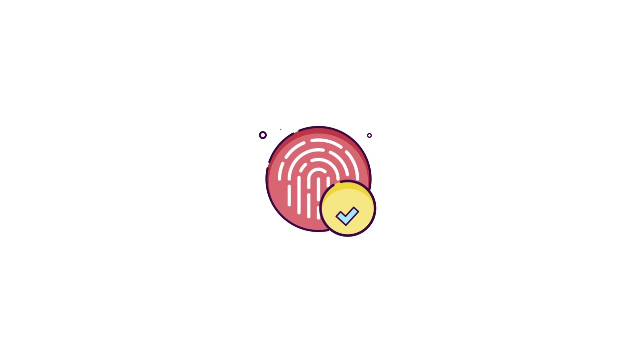 Animated Fingerprint Biometric Authentication and Verification Success