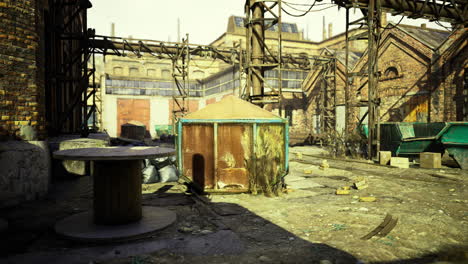 urban decay in an abandoned industrial yard during daylight hours