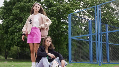 teen girls in the garden