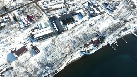 vista aérea del lago shikotsu en hokkaido japón