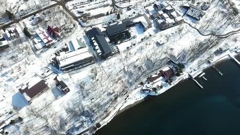 aerial view of lake shikotsu in hokkaido japan