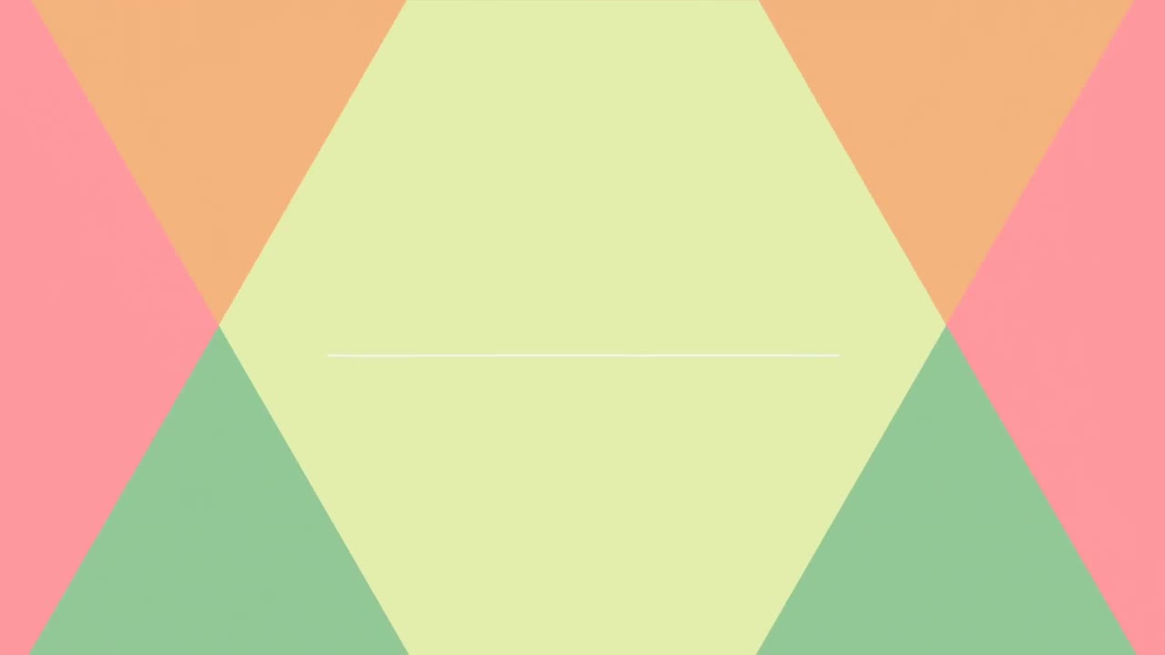 다채로운 파스텔 삼각형의 애니메이션으로 표면을 나누고 있습니다.