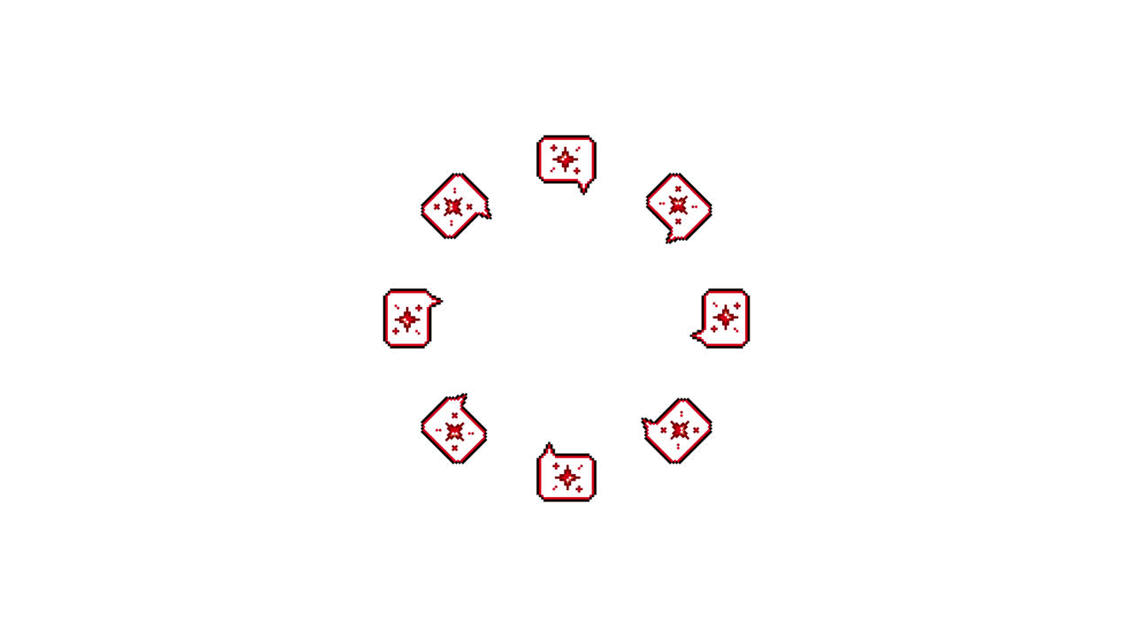 Pixel Art Speech bubble Particle Star Spinning Circle Animated Overlay Transparent 30fps (4)