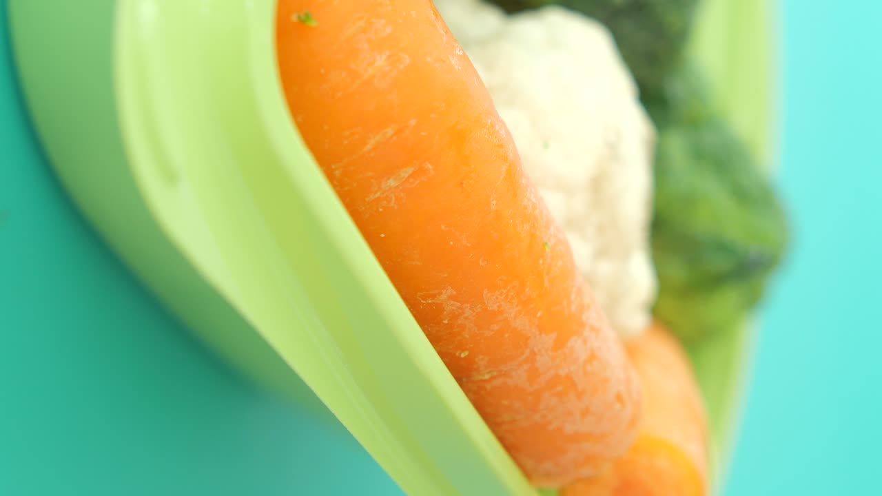 Close-up of Fresh Vegetables in a Container
