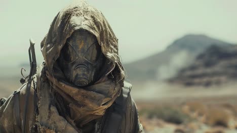 post-apocalyptic survivor in desert wasteland