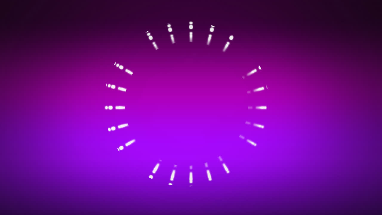 anello lampeggiante di luci su sfondo viola