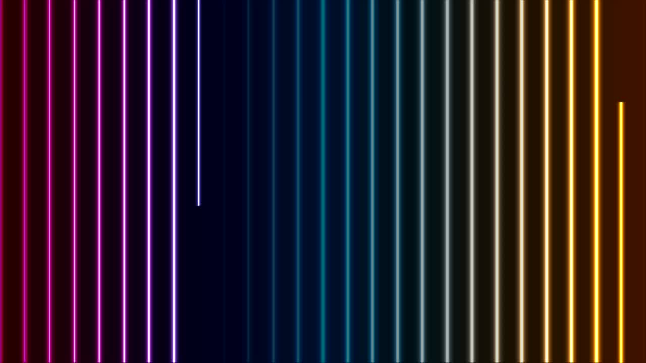 Colorful neon laser lines tech retro video animation