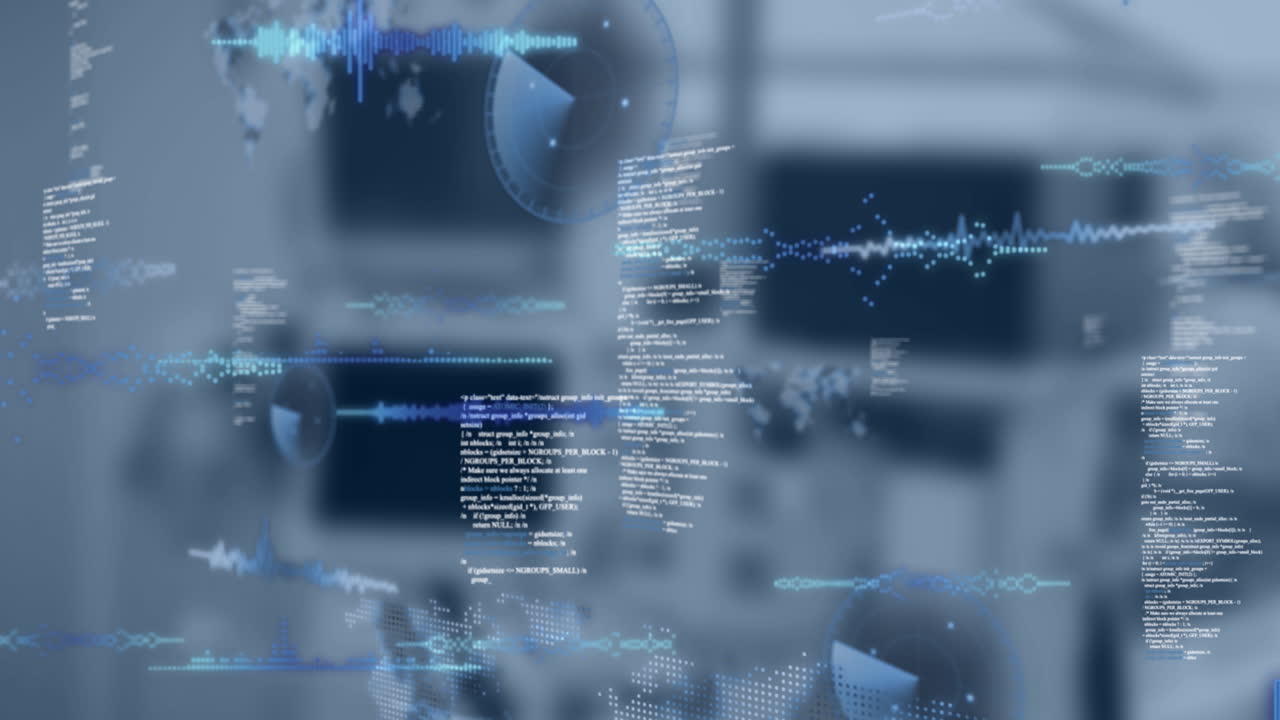 Animation of scientific data processing over screens