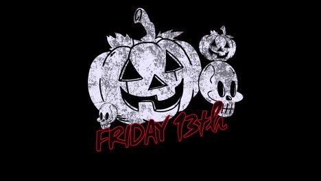 friday 13th with white pumpkin and skulls