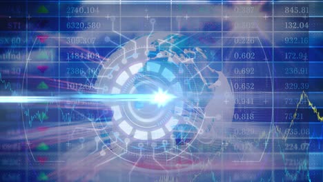 animación del procesamiento de datos científicos sobre un fondo oscuro