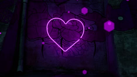 arte de grafiti de corazón de neón