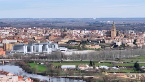 panoramic view of salamanca, spain, from above, including the entire city