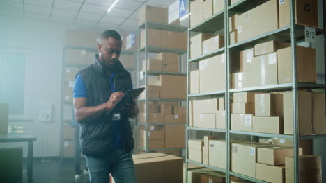 warehouse worker checking inventory