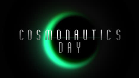 Día-De-La-Cosmonáutica-Con-Luz-Verde-Del-Planeta-Negro-En-La-Galaxia