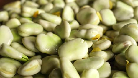 frijoles verdes y frescos girando