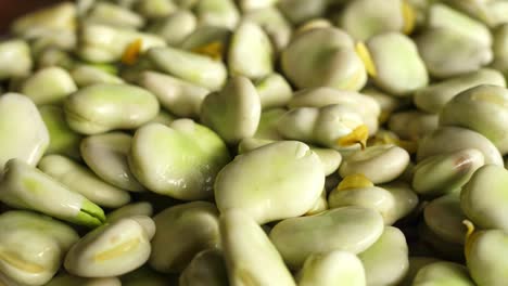 rotating broad beans green fresh turning round