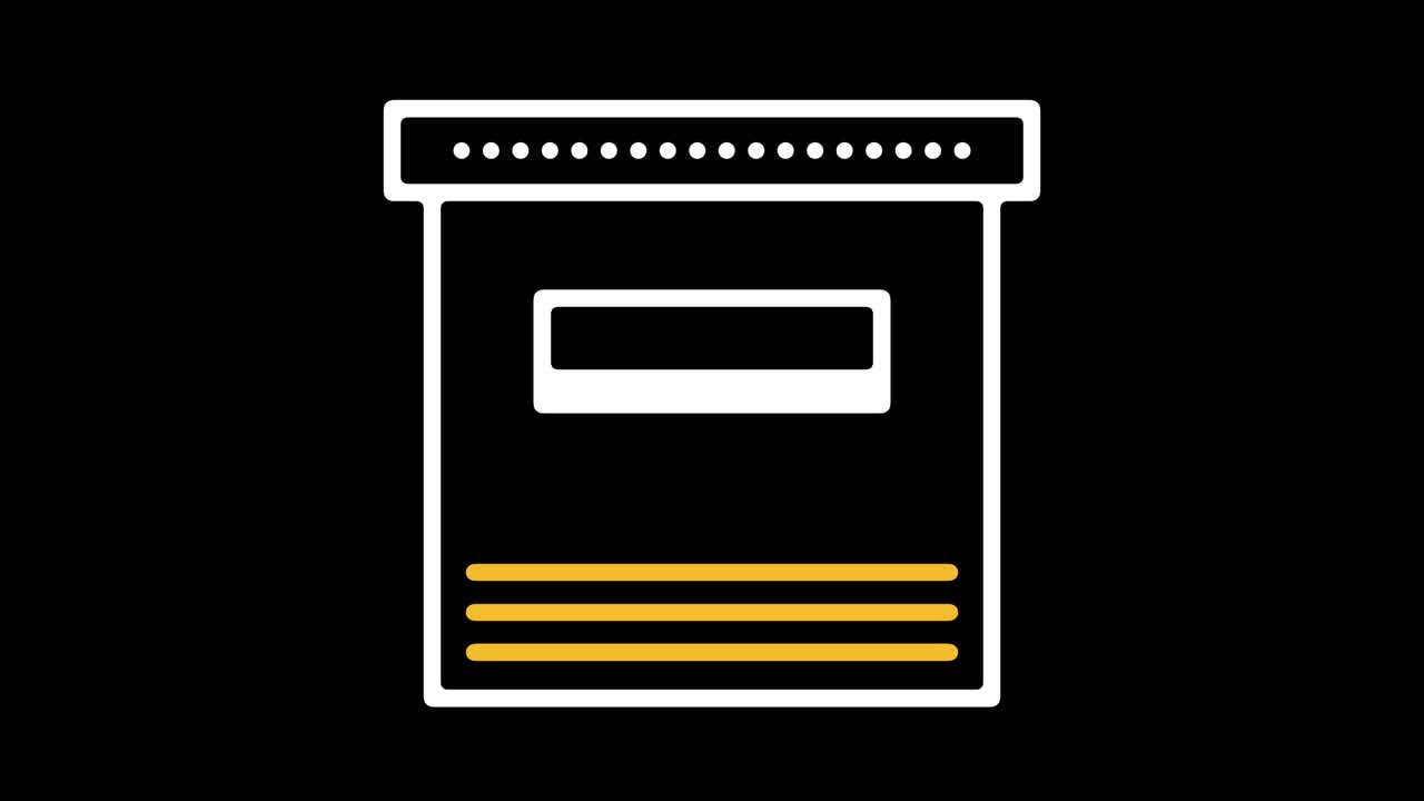 animación del icono de línea de almacenamiento de archivo de datos con alfa