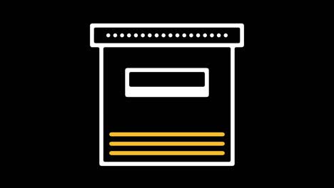 data archive storage line icon animation with alpha