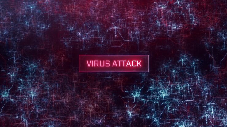 virus attack concept over dark computer networks background