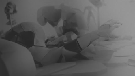 destroyed andorids on a junkyard in xray