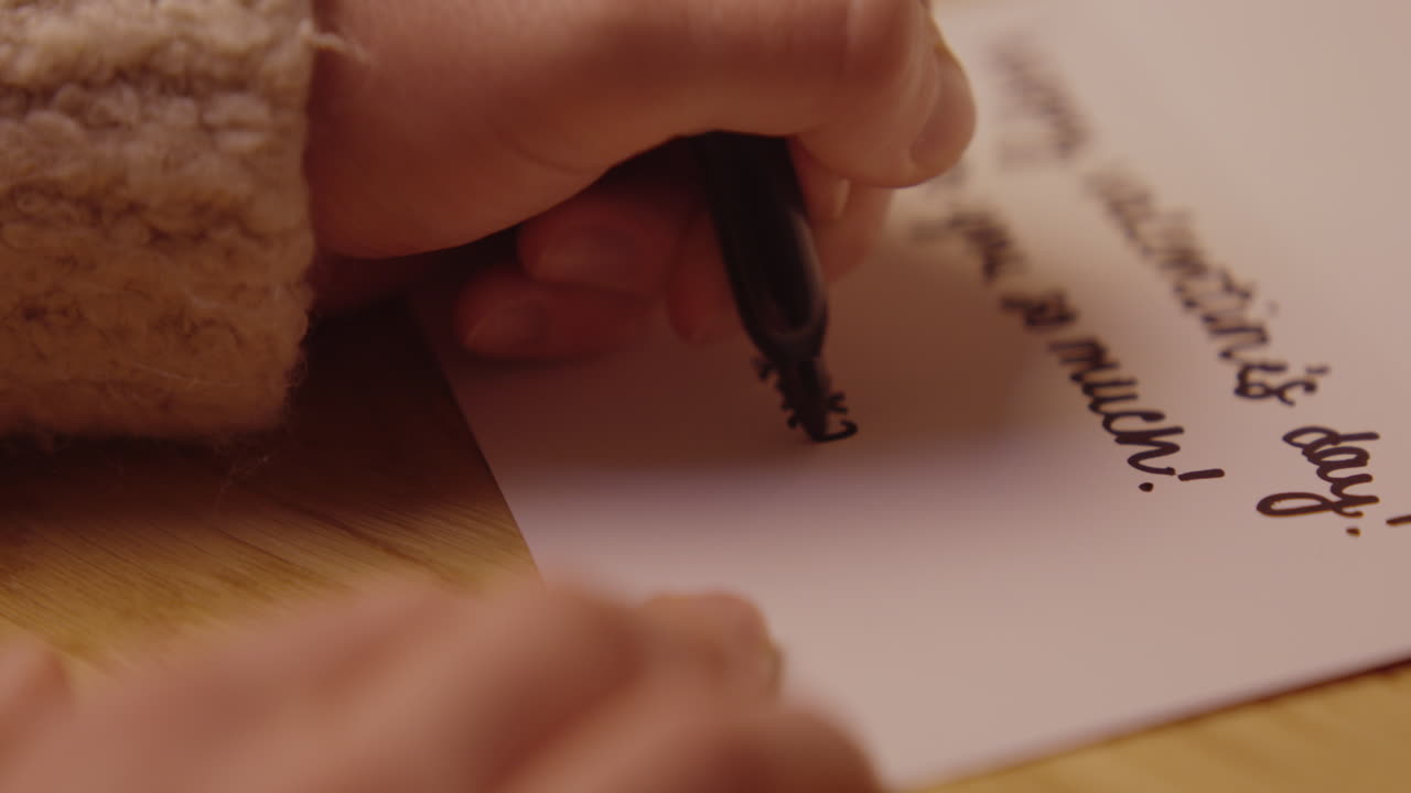 Writing a Valentine's Day Card