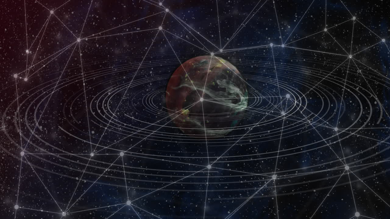 animación de la red de conexiones en todo el mundo