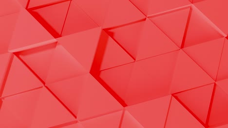 abstracto 3d geométrico triángulo rojo animación de pared. 4k imágenes de renderización por computadora. bucle.