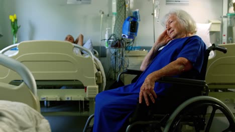 Senior-patient-sitting-on-wheelchair-4k