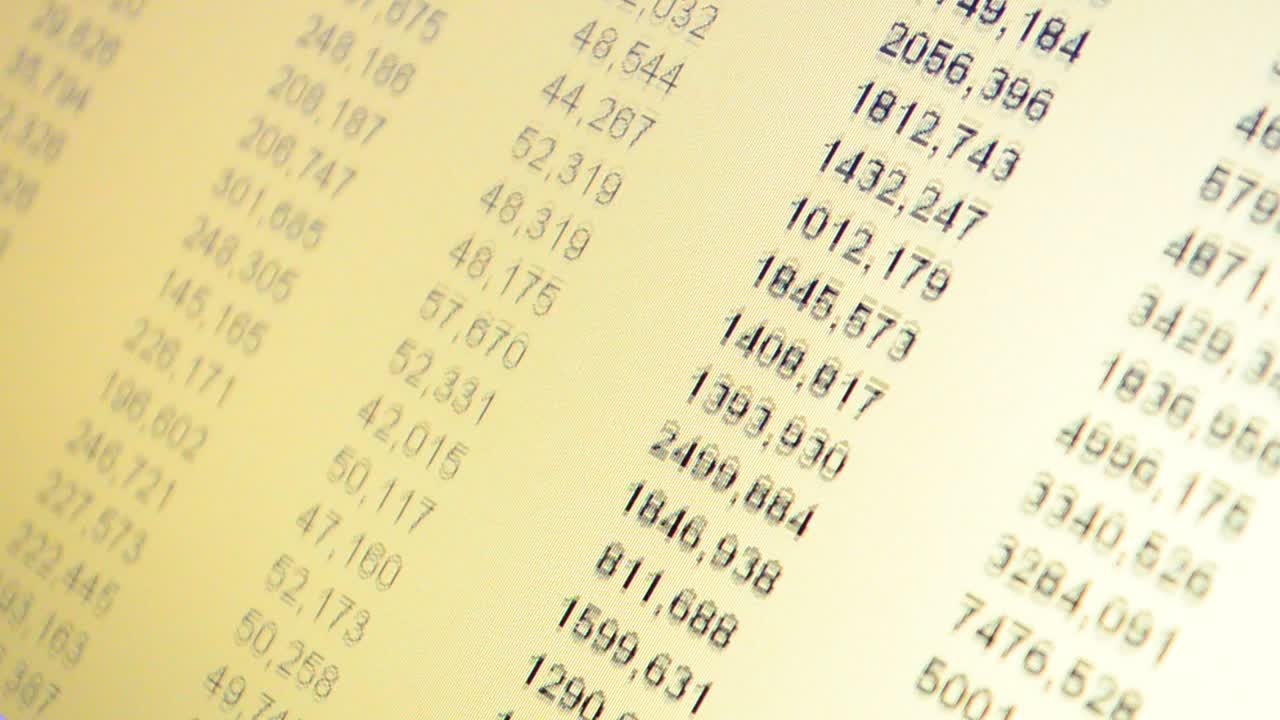 Figures on the screen. Analytical analysis of data