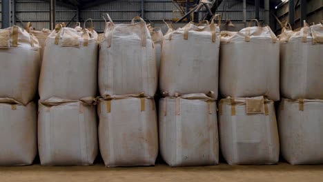 large sacks and bags full of delicious coffee beans within a coffee production warehouse ready for distribution and export