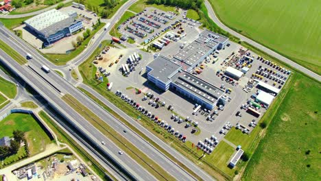 aerial view of goods warehouse