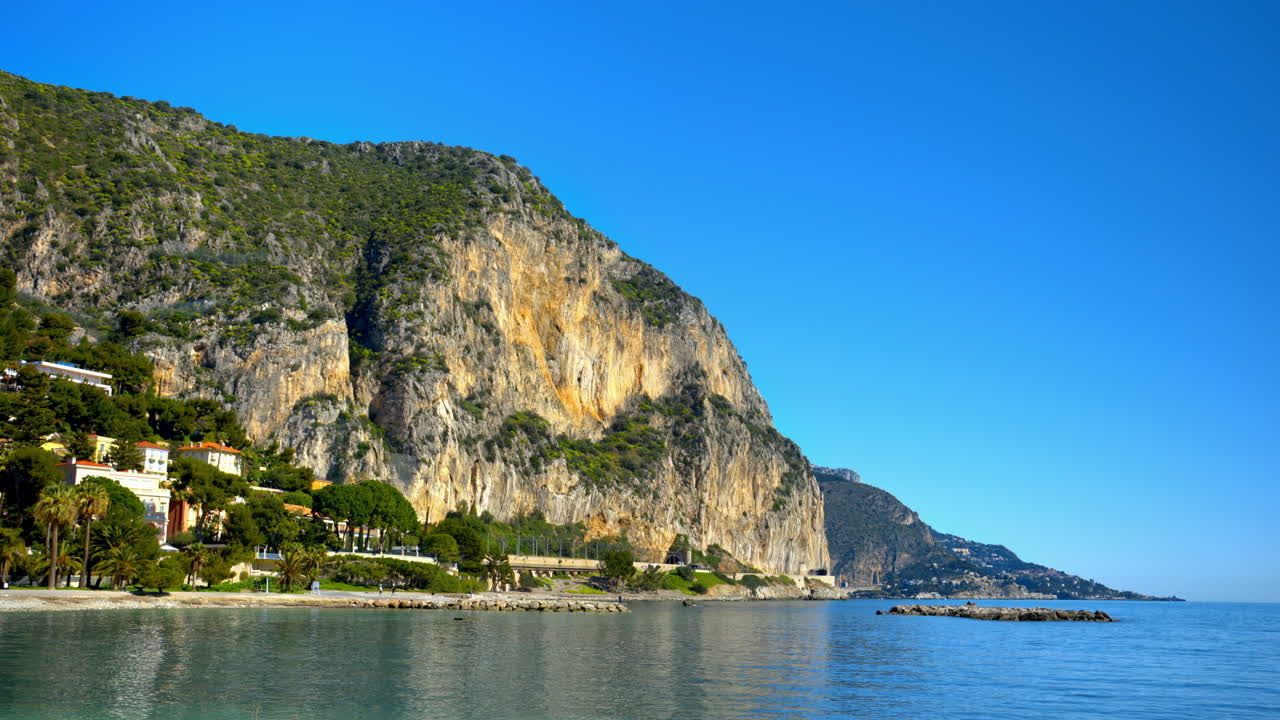 View of Beach Petite Afrique, in Beaulieu-sur-Mer, France