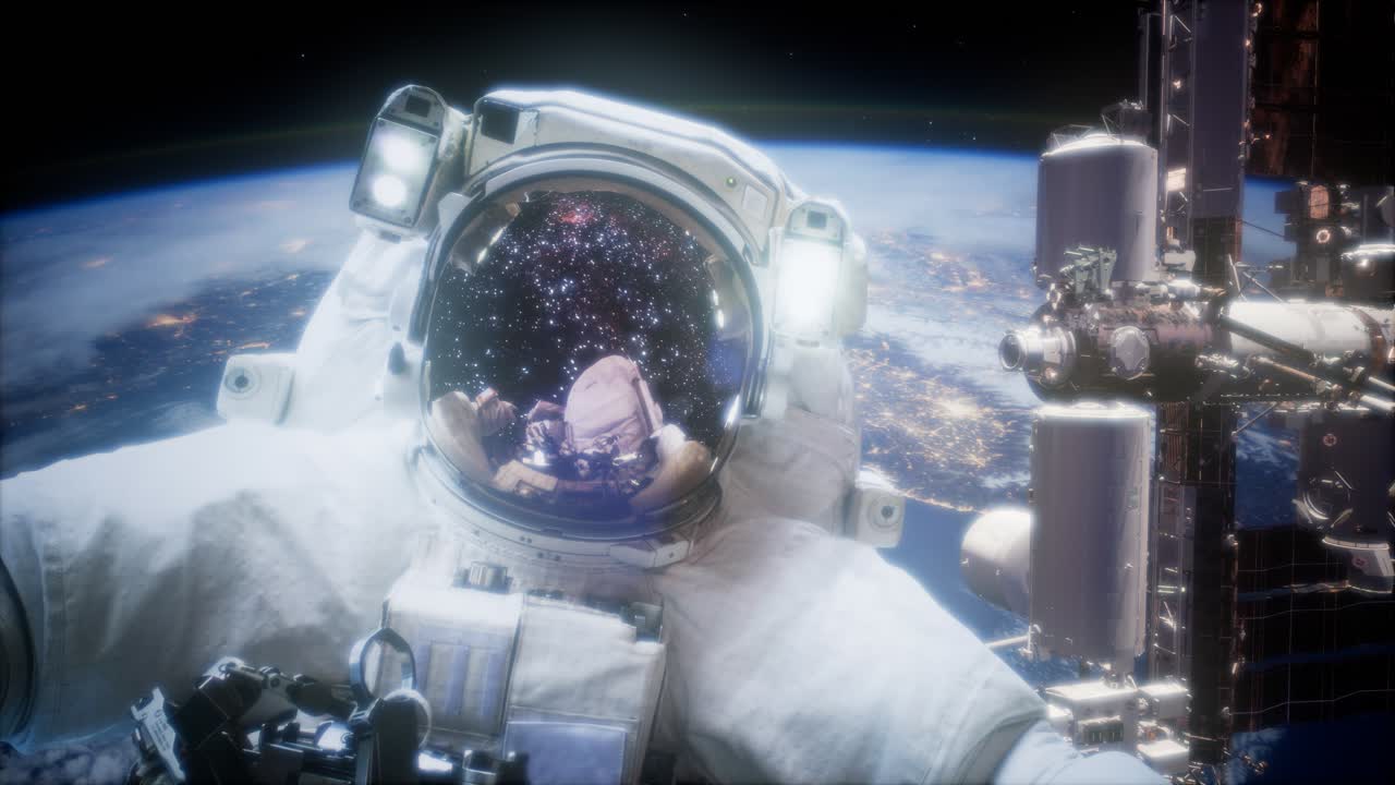 Astronauta in passeggiata spaziale. Elementi di questa immagine forniti dalla NASA