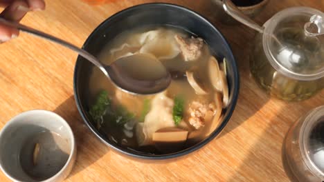 delicious dumpling soup