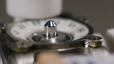 close-up of a dial on a valve