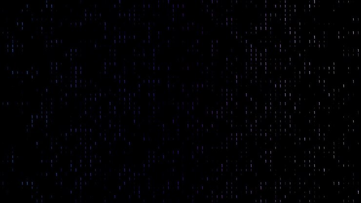 4k Gradient, colorful binary code with lots of the number ones glowing and fading out loopable background video on a black screen for stock market and exchange, data, big data, business finance, communication, internet, virtual reality concepts