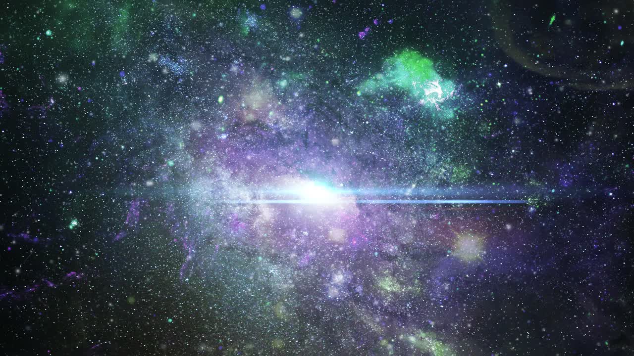 어둡고 별이 박힌 우주에서 은하와 성운의 4k 보기