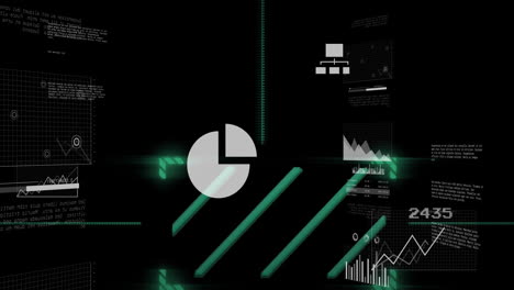 animation of digital data processing over dark background