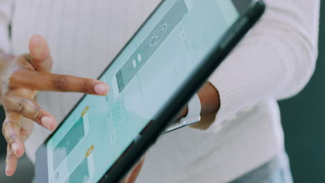 Developer-hands,-tablet-and-app-design-on-screen
