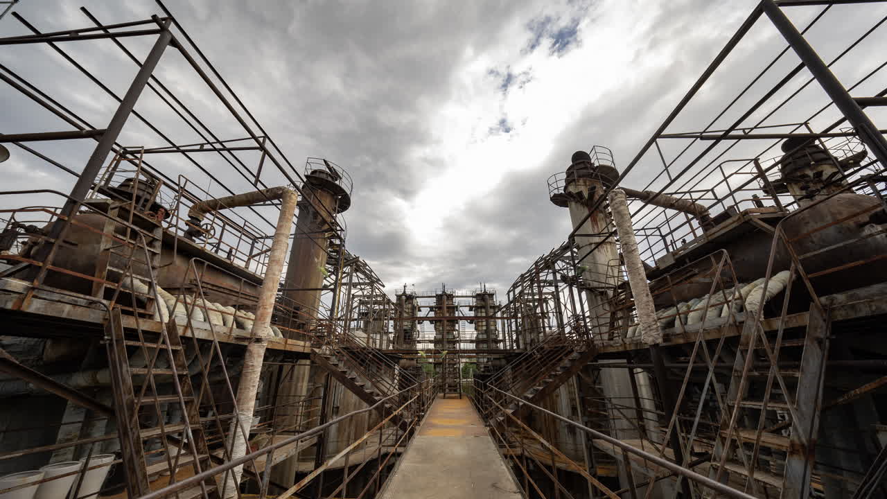 Timelapse of the Beijing city skyline from a high vantage point in vertical