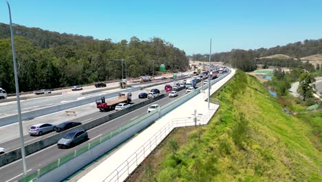 M1-Straßenarbeiten-In-Der-Nähe-Von-Reedy-Creek-An-Der-Gold-Coast-In-Queensland,-Australien