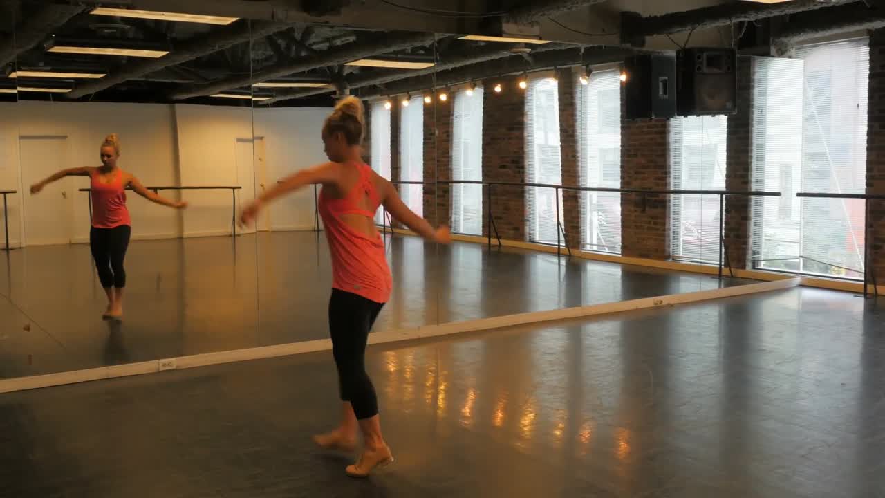 Woman practicing a tap dance