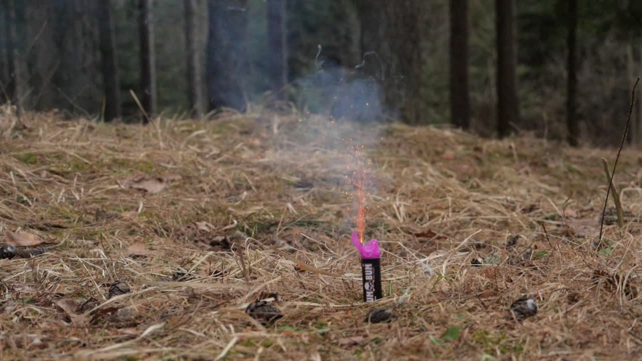 Slowmotion big petard explosion.