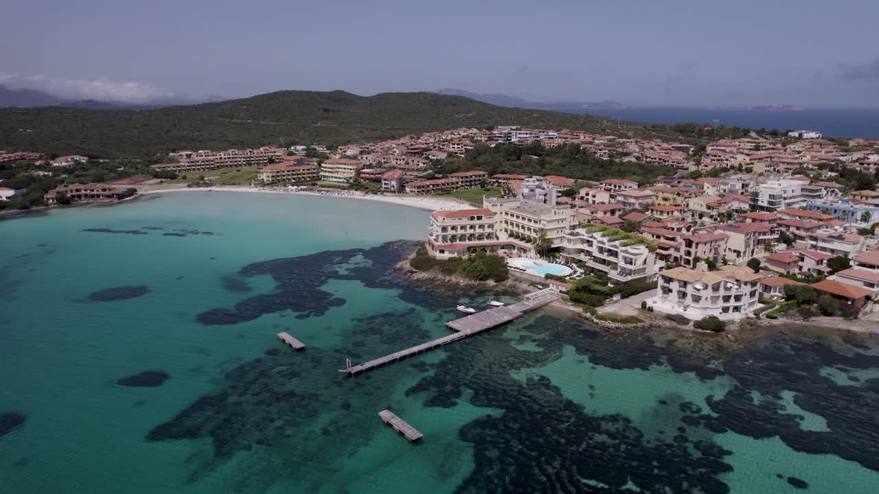 Aerial View of a Beautiful Coastal Resort in Sardinia