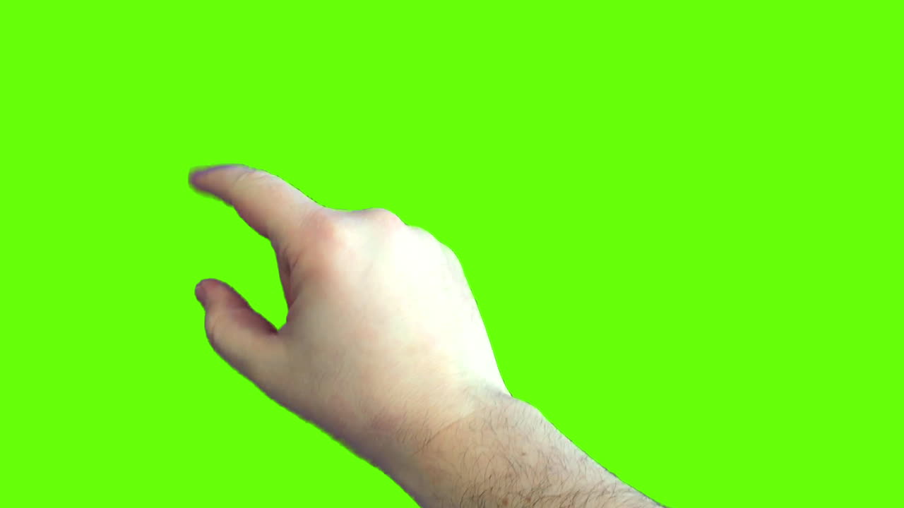 gestos con las manos en pantalla verde