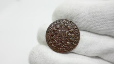 monedas antiguas. moneda de cobre portuguesa 30
