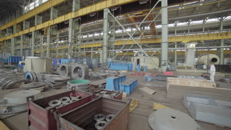 industrial factory interior with machinery parts