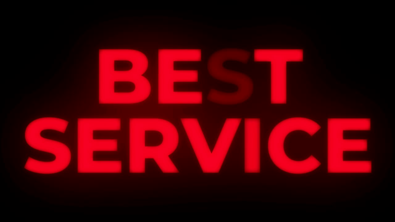 Best Service Text Flickering Display Promotional Loop.